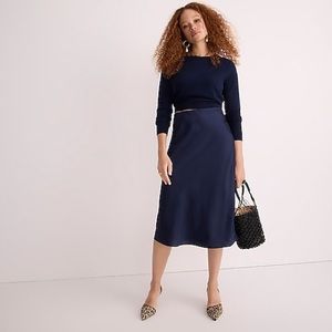 J.Crew Gwyneth Slip Skirt Navy Size Small